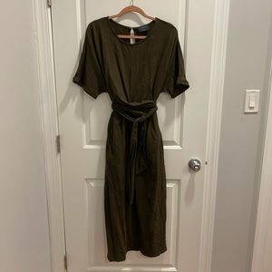 Modern Citizen McKenna tie waist dress in Olive